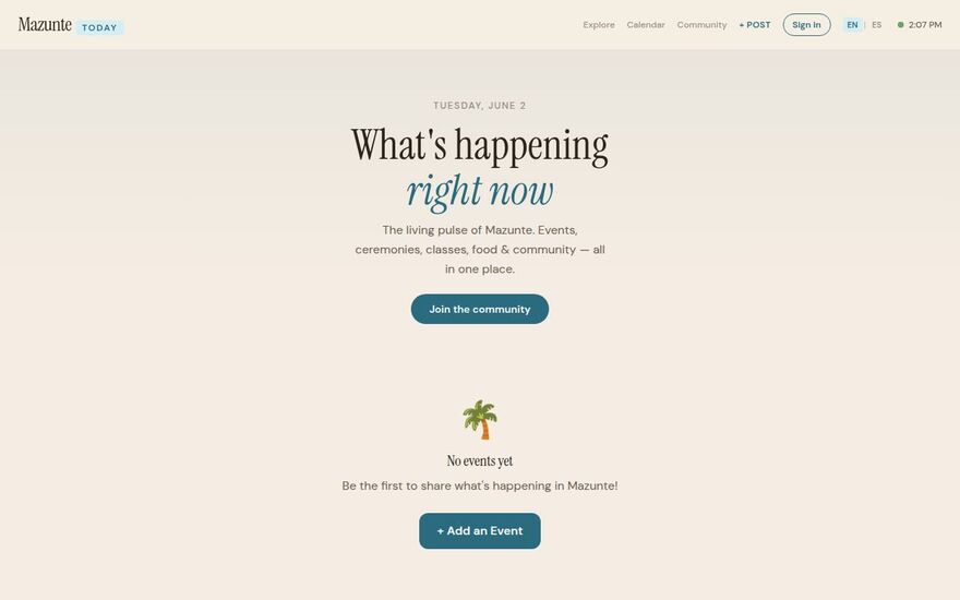 mazunte.today — live site