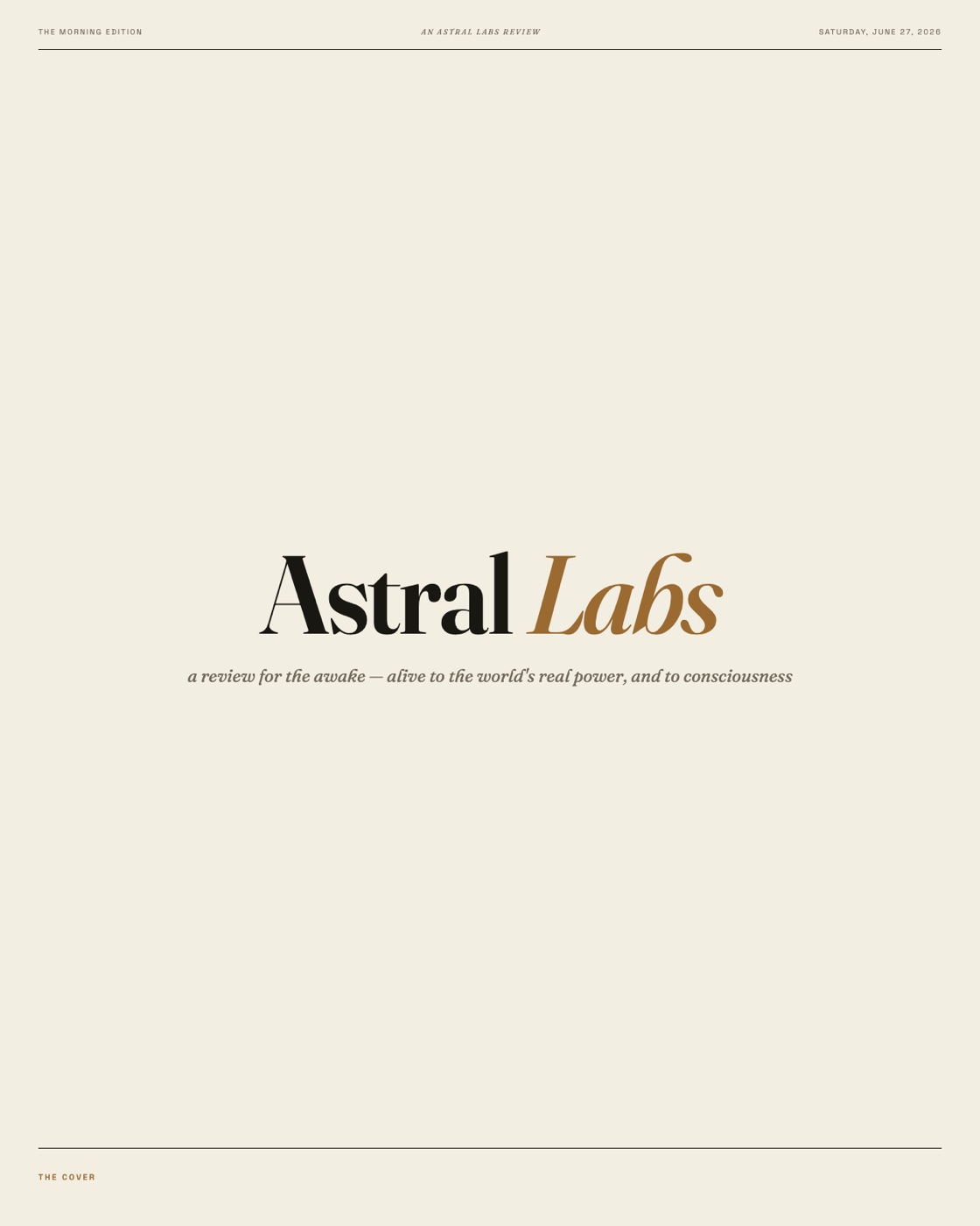 signal — a daily intelligence briefing, autonomously generated